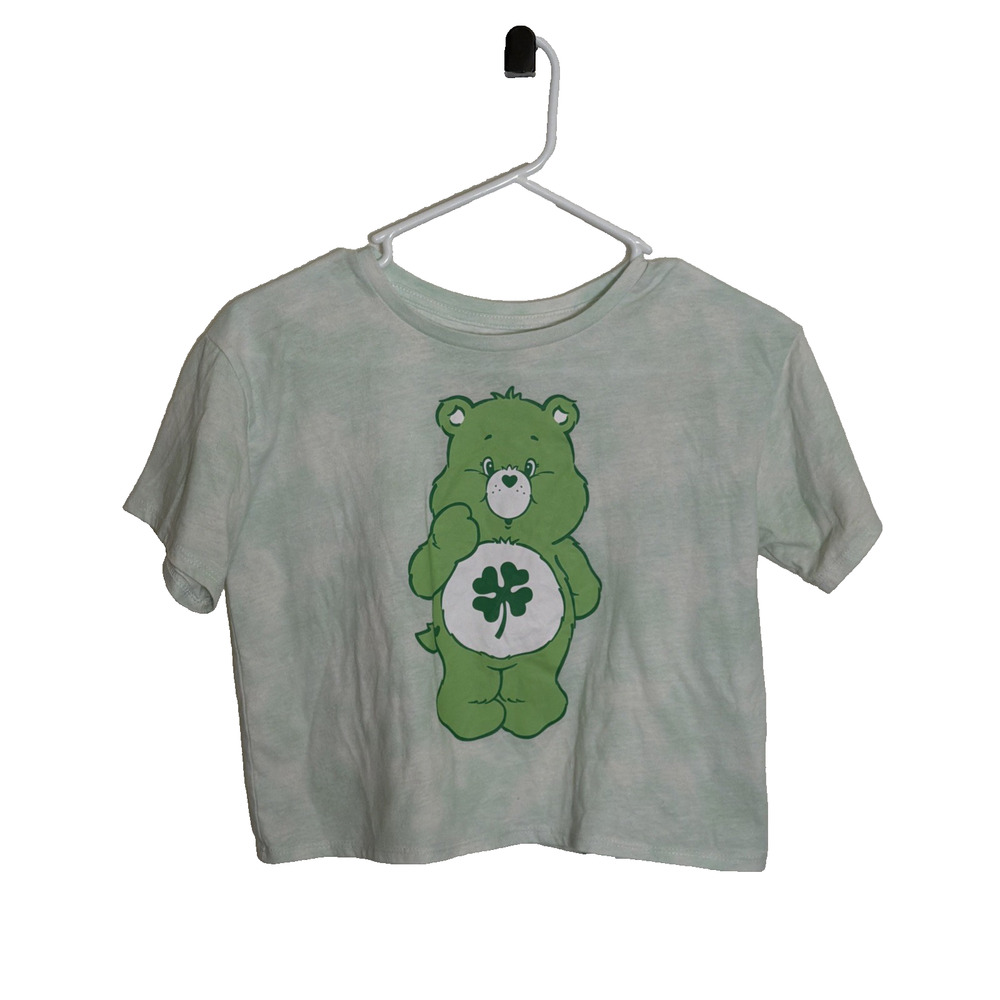 Care Bears Good Luck Bear Graphic T Shirt Youth Green Clover Tee Size L 10/12